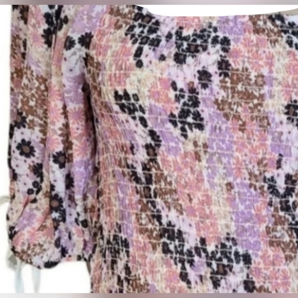 Free People Crop Top Ties On Puff Sleeves Retail $98 NWT Petite - Picture 4 of 4